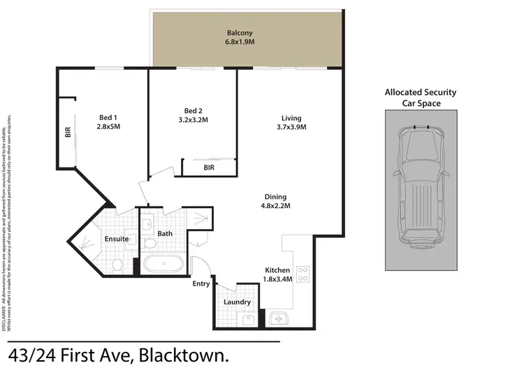 Floorplan of Homely unit listing, 43/24-28 First Avenue, Blacktown NSW 2148