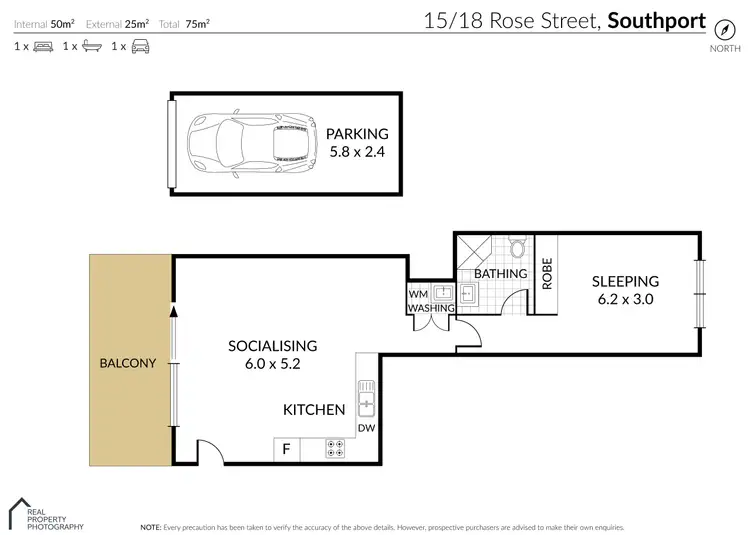Floorplan of Homely apartment listing, 15/18 Rose Street, Southport QLD 4215