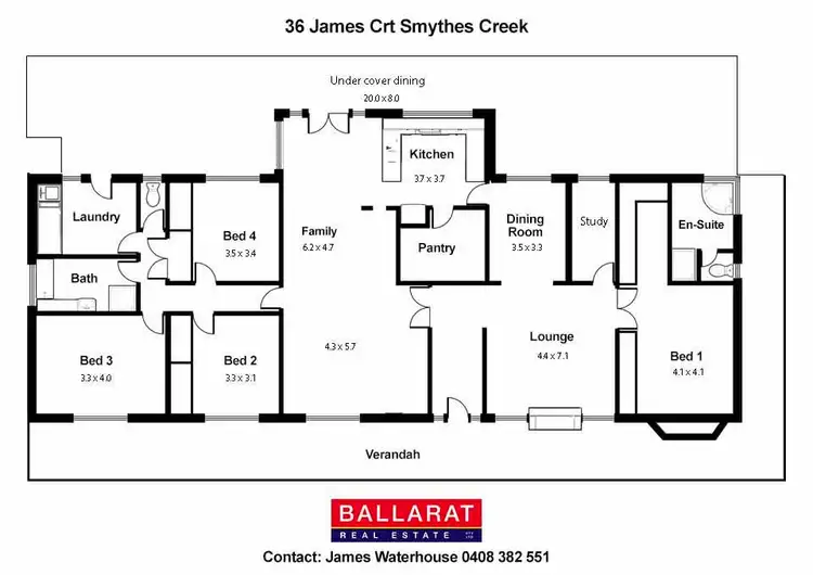 Floorplan of Homely house listing, 36 James Court, Smythes Creek VIC 3351