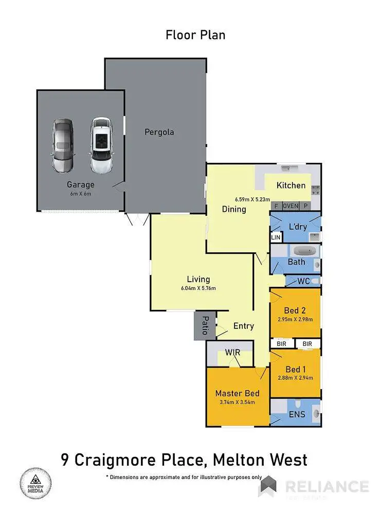 Floorplan of Homely house listing, 9 Craigmore Place, Melton West VIC 3337