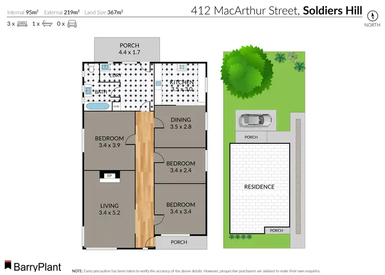 Floorplan of Homely house listing, 412 MacArthur Street, Soldiers Hill VIC 3350