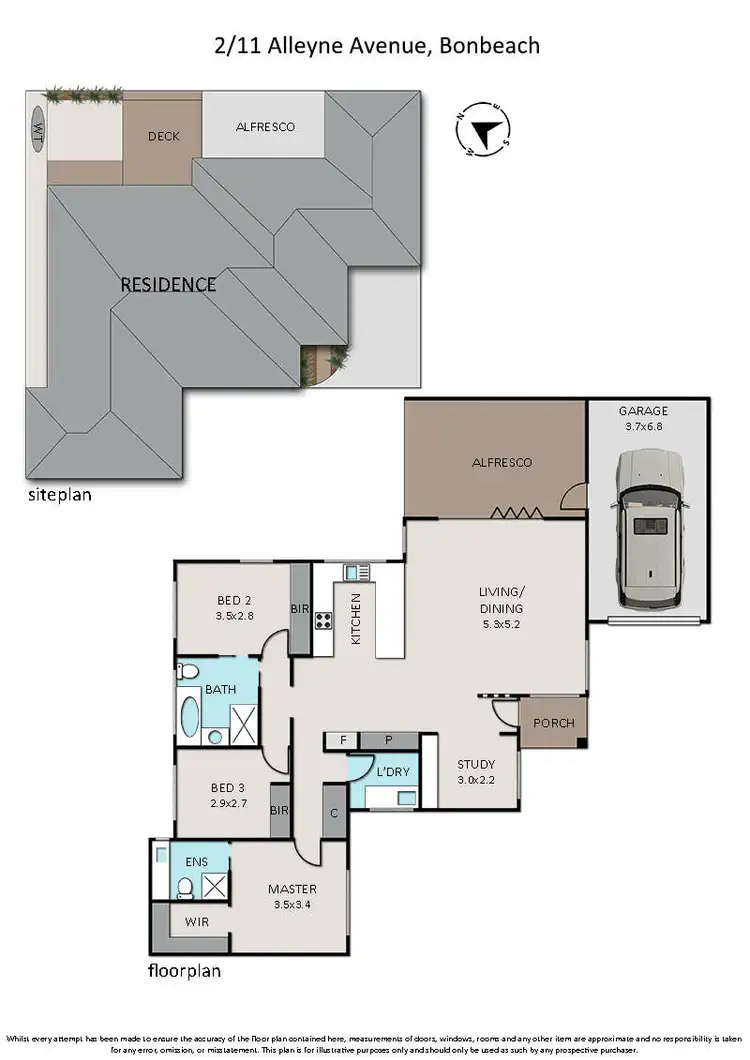 Floorplan of Homely unit listing, 2/11 Alleyne Avenue, Bonbeach VIC 3196
