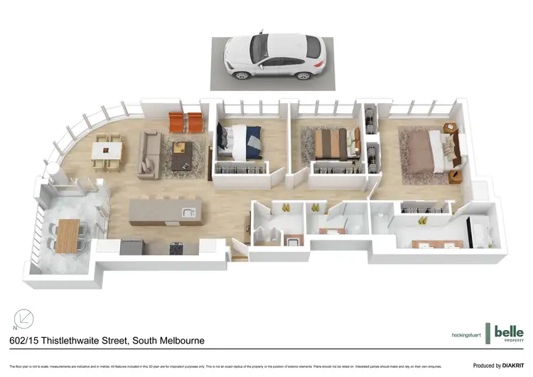 Floorplan of Homely apartment listing, 602/15 Thistlethwaite Street, South Melbourne VIC 3205