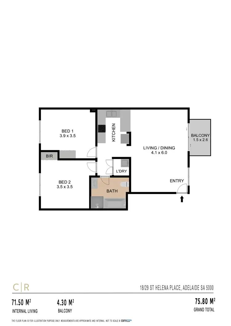 Floorplan of Homely apartment listing, 18/29 St Helena Place, Adelaide SA 5000