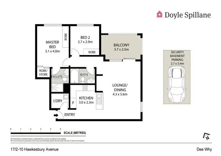 Floorplan of Homely apartment listing, 17/2-10 Hawkesbury Avenue, Dee Why NSW 2099