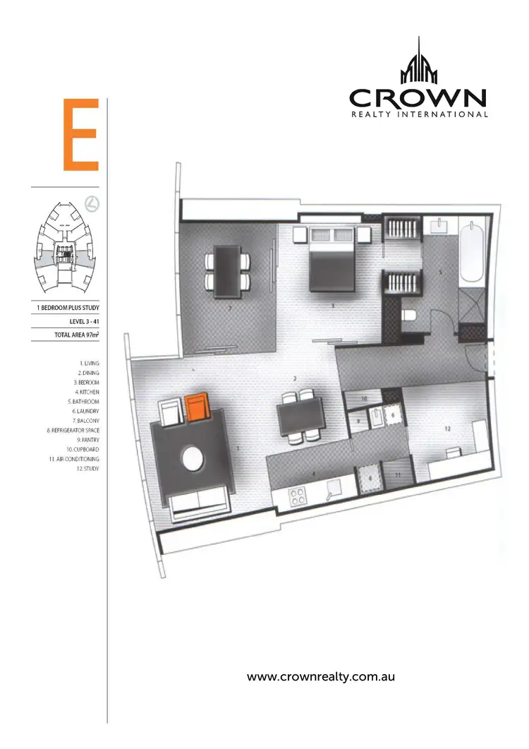 Floorplan of Homely apartment listing, Level 35/3502/'Q1' 9 Hamilton Avenue, Surfers Paradise QLD 4217