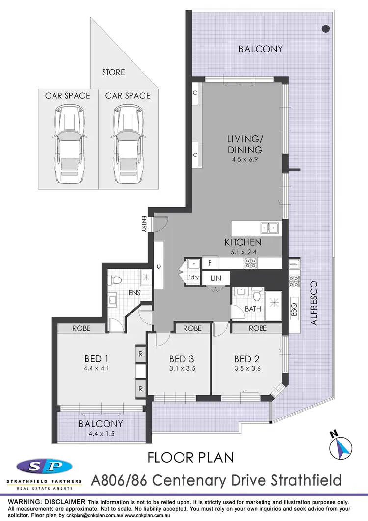 Floorplan of Homely apartment listing, A806/86 Centenary Drive, Strathfield NSW 2135