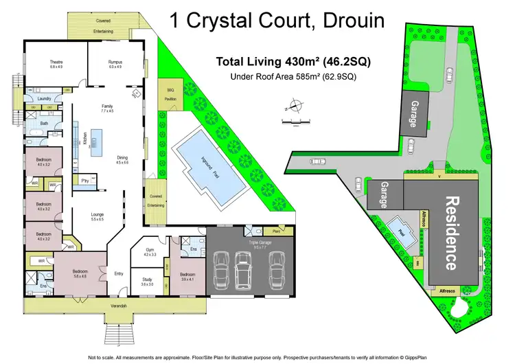 Floorplan of Homely house listing, 1 Crystal Court, Drouin VIC 3818