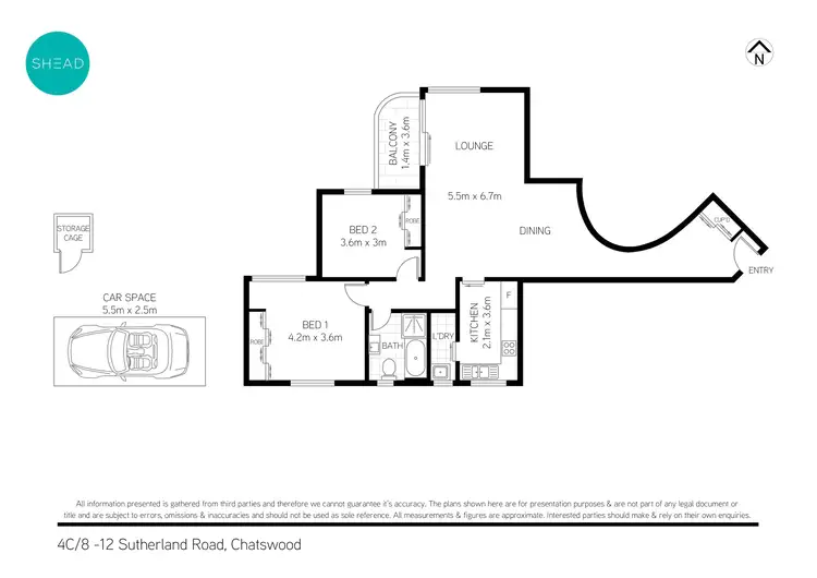Floorplan of Homely apartment listing, 4C/8-12 Sutherland Road, Chatswood NSW 2067