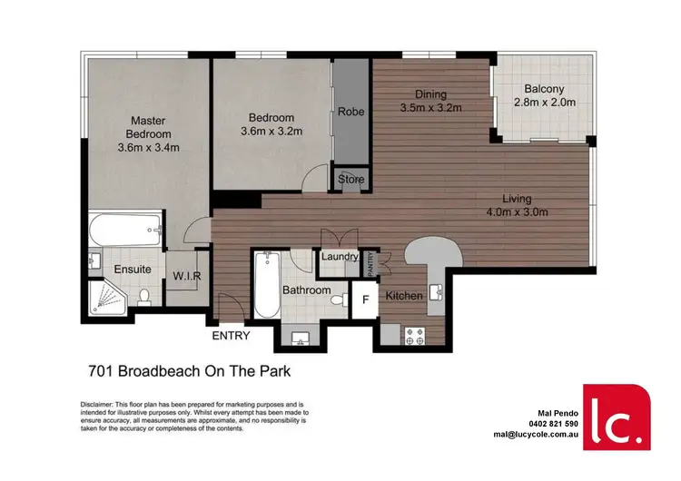 Floorplan of Homely apartment listing, 701/2685 Gold Coast Highway, Broadbeach QLD 4218