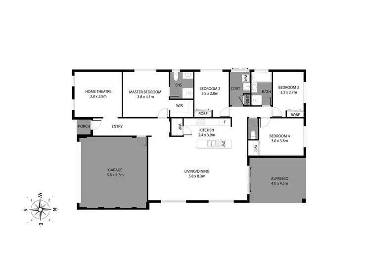 Floorplan of Homely house listing, 33 Oakwood  Gate, Meadow Springs WA 6210