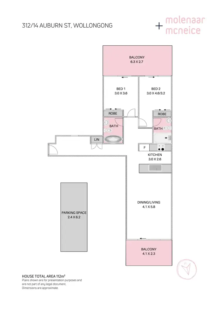 Floorplan of Homely apartment listing, 312/14 Auburn Street, Wollongong NSW 2500