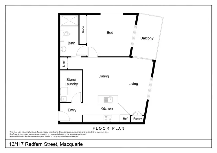 Floorplan of Homely apartment listing, 13/117 Redfern Street, Macquarie ACT 2614