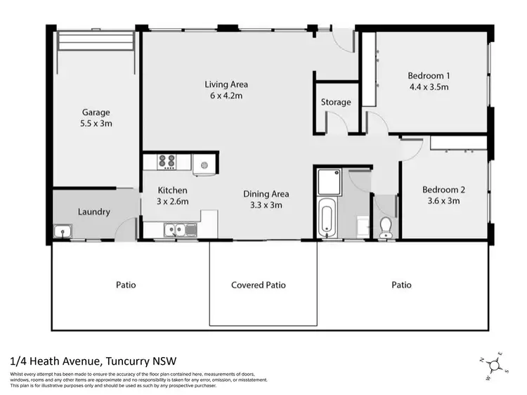 Floorplan of Homely villa listing, 1/4 Heath Avenue, Tuncurry NSW 2428