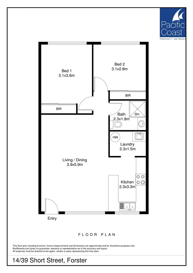 Floorplan of Homely apartment listing, 14/39 Short Street, Forster NSW 2428