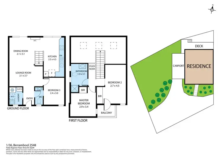 Floorplan of Homely townhouse listing, 1/36 Berrambool Drive, Merimbula NSW 2548