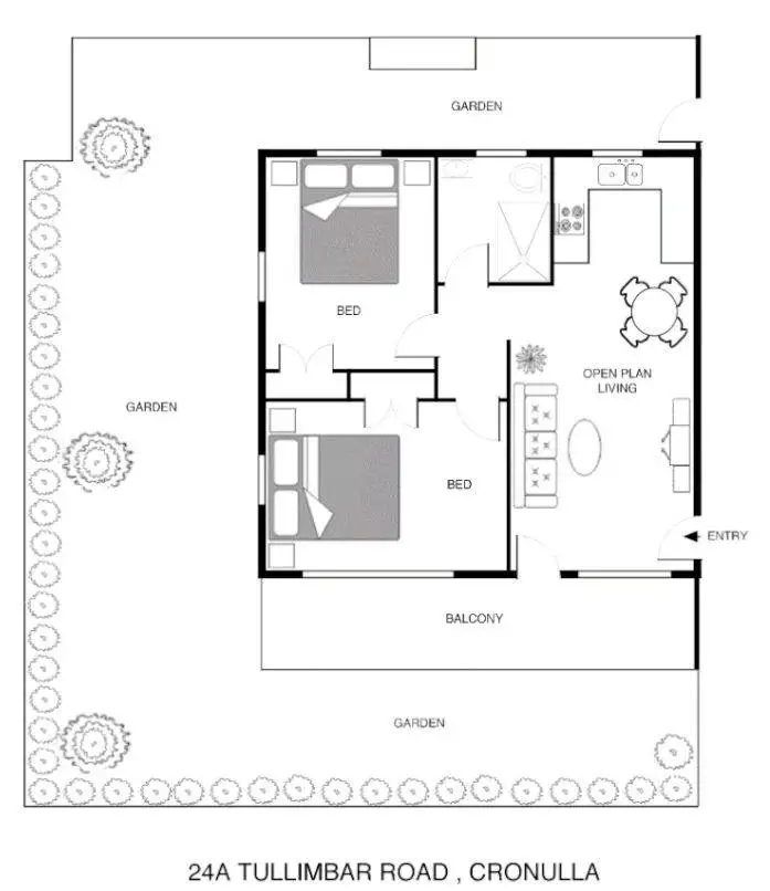 Floorplan of Homely apartment listing, 1/24a Tullimbar Road, Cronulla NSW 2230