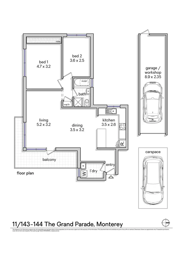 Floorplan of Homely apartment listing, 11/143 The Grand Parade, Monterey NSW 2217