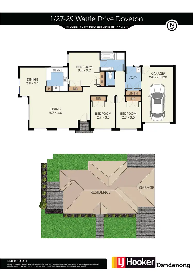 Floorplan of Homely unit listing, 1/27 Wattle Drive, Doveton VIC 3177