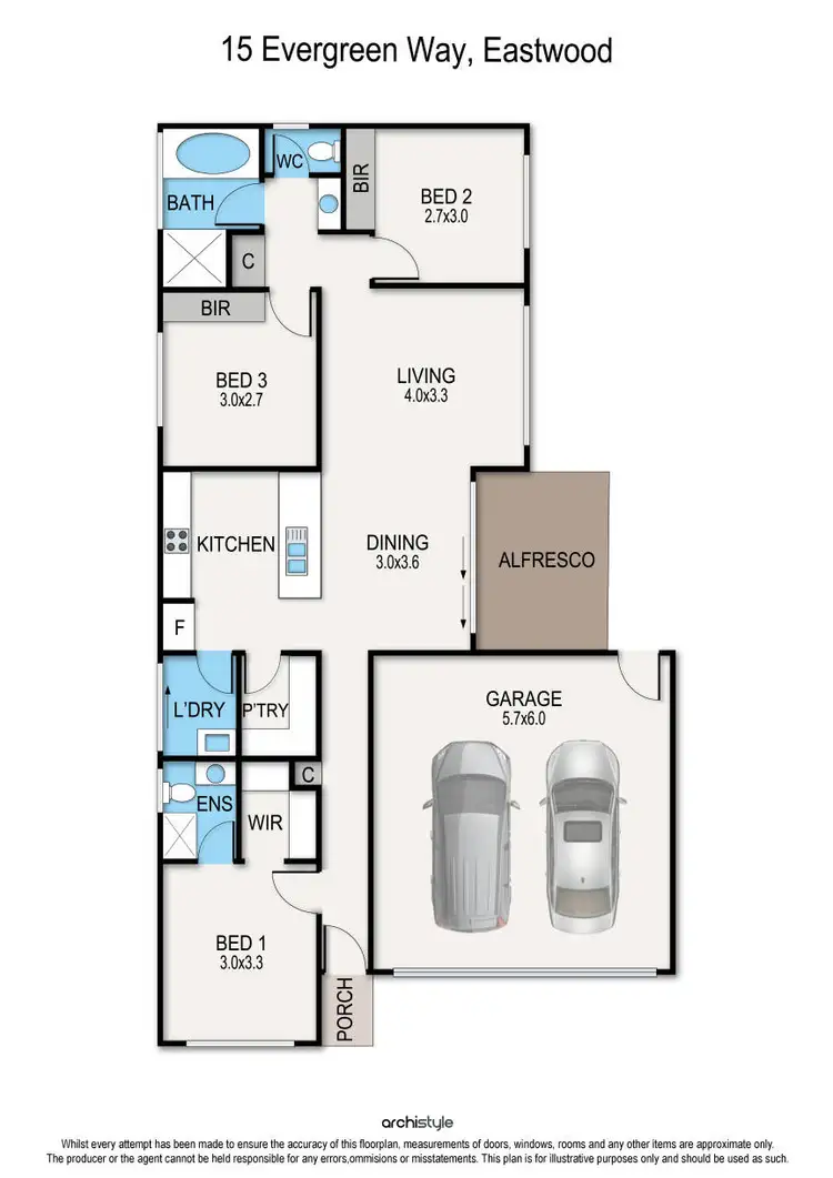 Floorplan of Homely house listing, 15 Evergreen Way, Eastwood VIC 3875
