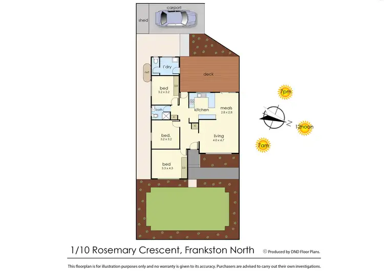 Floorplan of Homely unit listing, 1/10 Rosemary Crescent, Frankston North VIC 3200