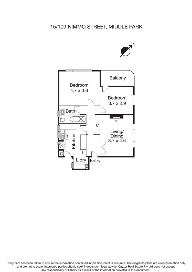 Floorplan of Homely apartment listing, 15/109 Nimmo Street, Middle Park VIC 3206