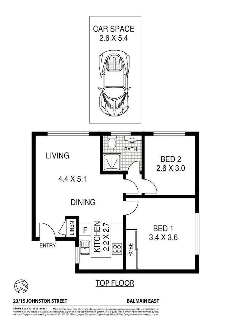 Floorplan of Homely apartment listing, 23/15 Johnston Street, Balmain East NSW 2041