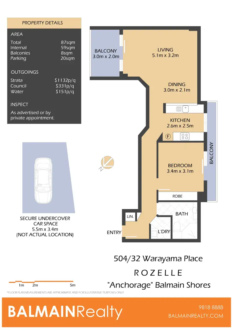 Floorplan of Homely apartment listing, 504/32 Warayama Place, Rozelle NSW 2039