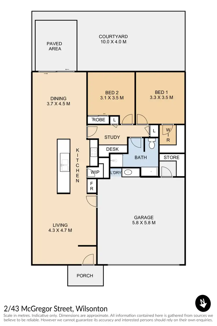 Floorplan of Homely unit listing, 2/43 McGregor Street, Wilsonton QLD 4350