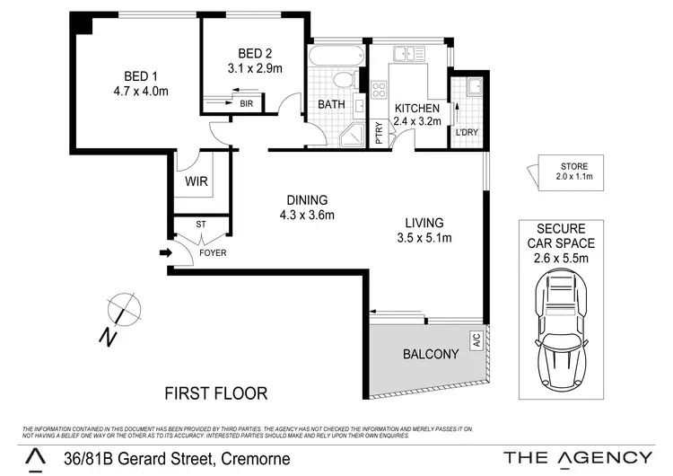 Floorplan of Homely apartment listing, 36/81B Gerard Street, Cremorne NSW 2090
