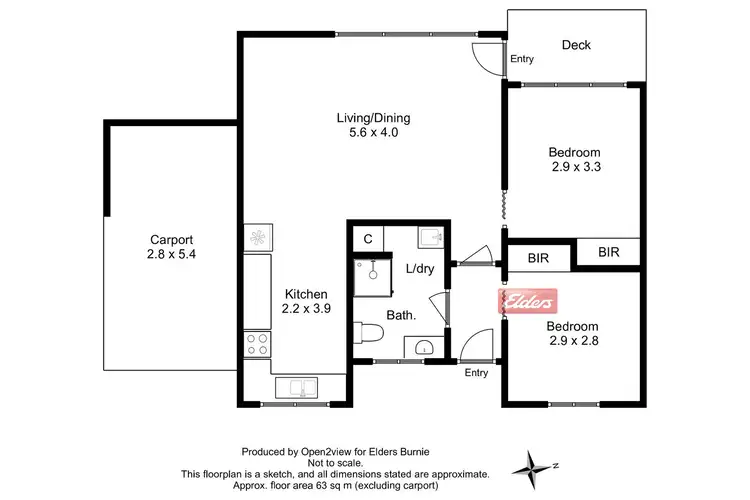 Floorplan of Homely unit listing, Unit 1/3 Hayes Street, Hillcrest TAS 7320