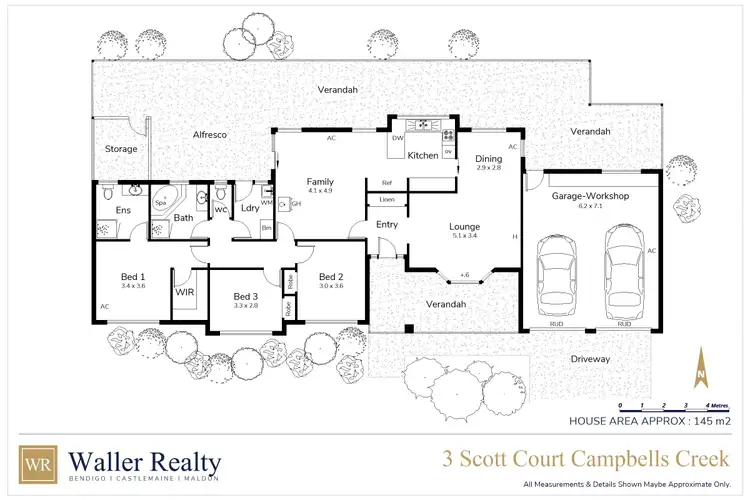 Floorplan of Homely house listing, 3 Scott Court, Campbells Creek VIC 3451