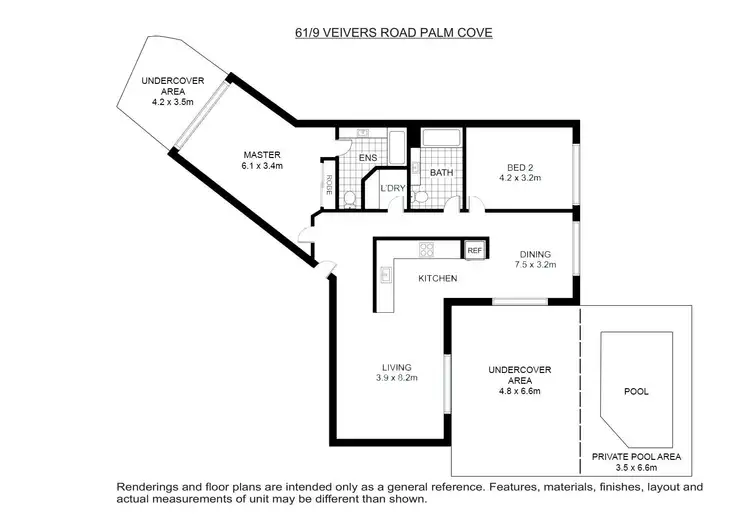 Floorplan of Homely unit listing, 61/9 Veivers Road, Palm Cove QLD 4879
