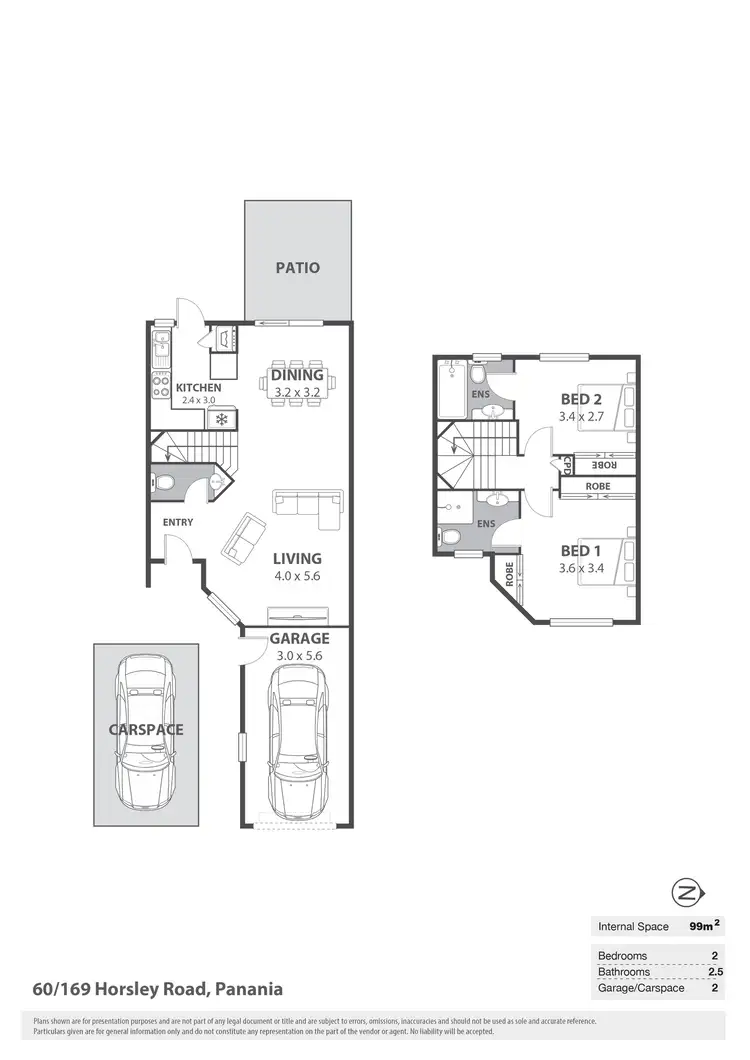 Floorplan of Homely townhouse listing, 60/169 Horsley Road, Panania NSW 2213