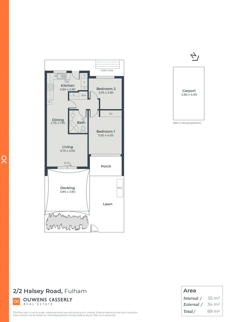 Floorplan of Homely unit listing, 2/2 Halsey Road, Fulham SA 5024