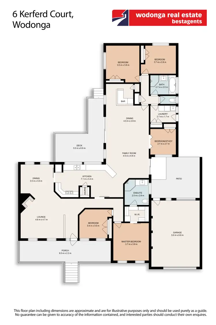 Floorplan of Homely house listing, 6 Kerferd Court, Wodonga VIC 3690