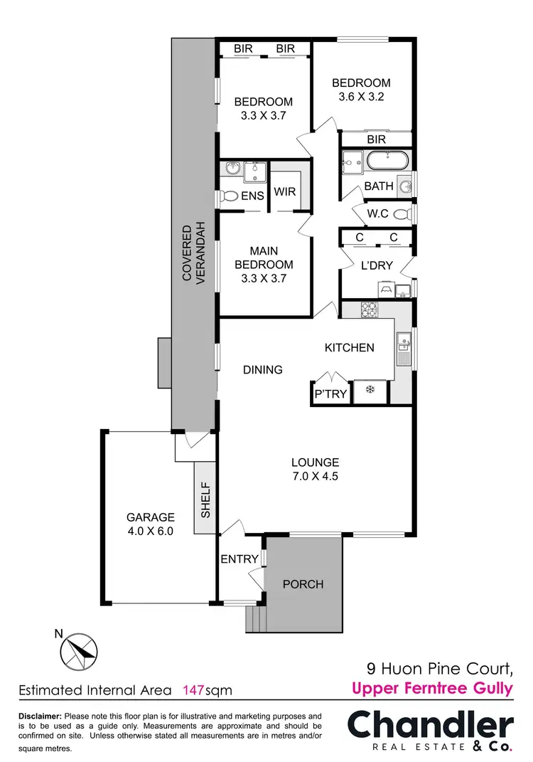 Floorplan of Homely house listing, 9 Huon Pine Court, Upper Ferntree Gully VIC 3156