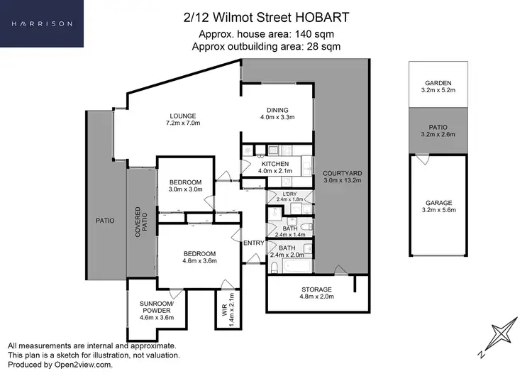 Floorplan of Homely unit listing, 2/12 Wilmot Street, Hobart TAS 7000
