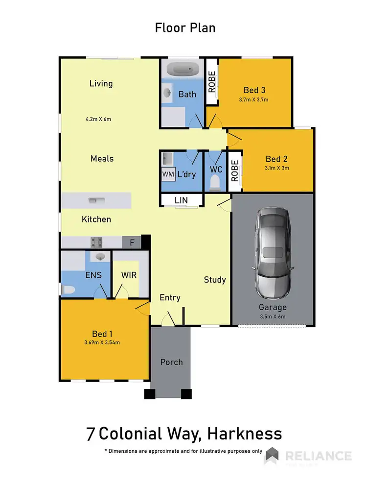 Floorplan of Homely house listing, 7 Colonial Way, Harkness VIC 3337