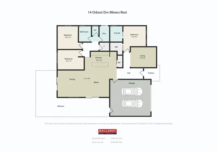 Floorplan of Homely house listing, 14 Orbost Drive, Miners Rest VIC 3352