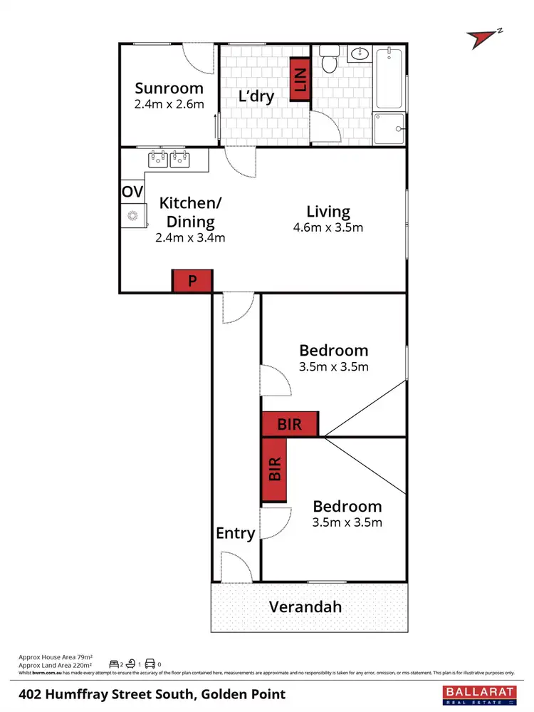 Floorplan of Homely house listing, 402 Humffray Street South, Golden Point VIC 3350