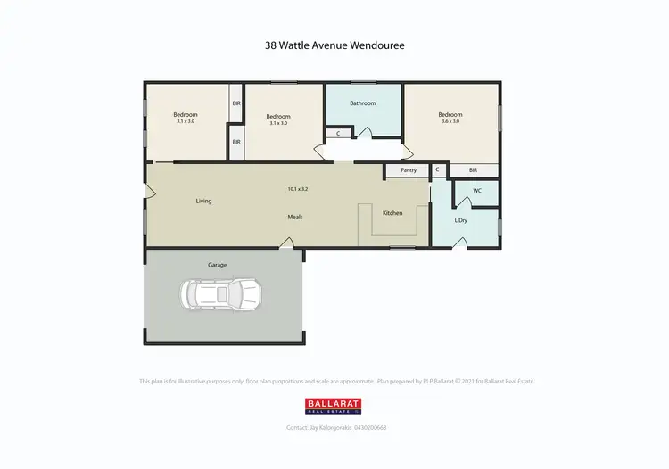Floorplan of Homely house listing, 38 Wattle Avenue, Wendouree VIC 3355