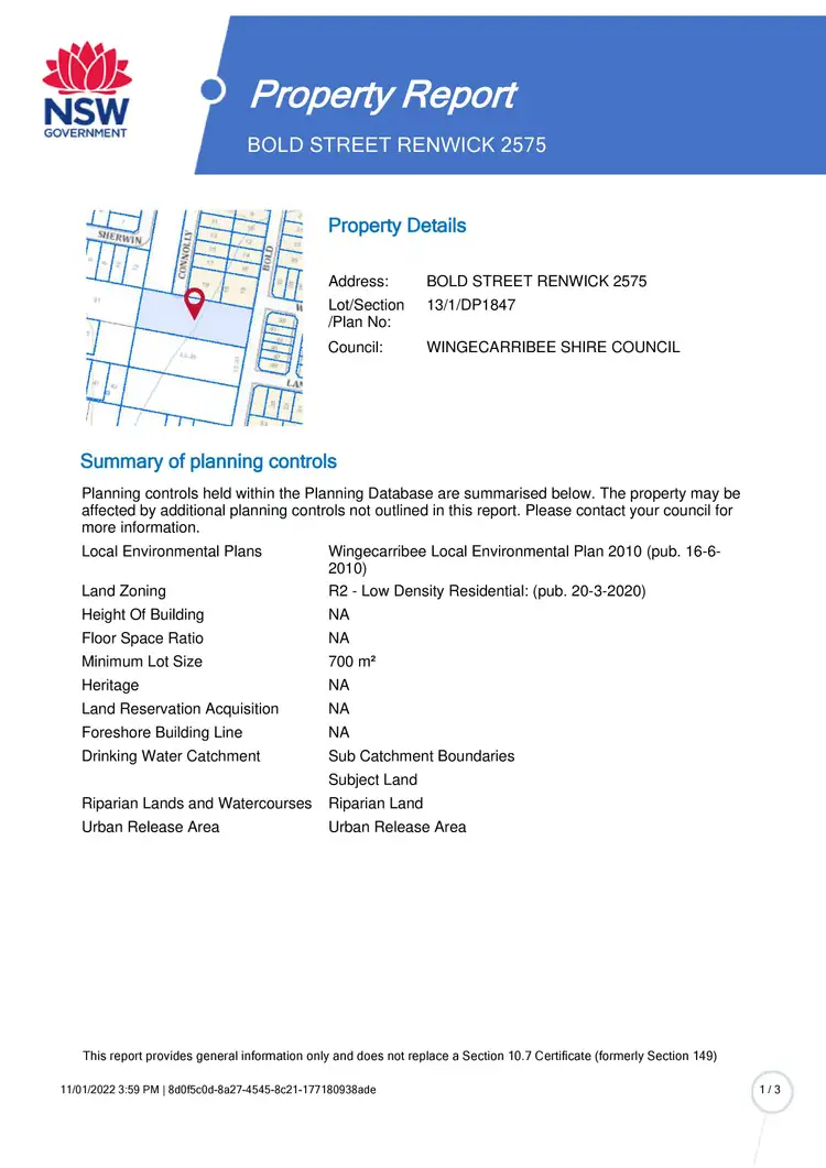 Floorplan of Homely land listing, LOT 13 Bold Street, Renwick NSW 2575