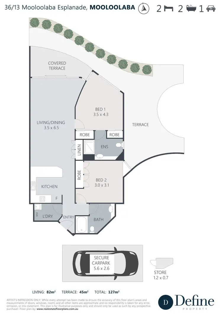 Floorplan of Homely apartment listing, 36/13 Mooloolaba Esplanade, Mooloolaba QLD 4557