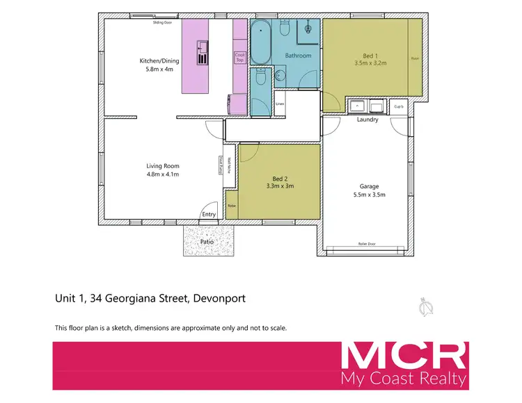 Floorplan of Homely unit listing, 1/34 Georgiana Street, Devonport TAS 7310