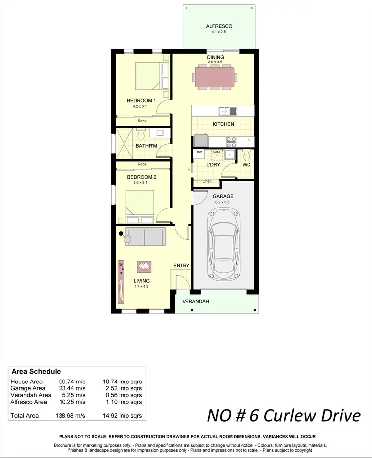 Floorplan of Homely townhouse listing, 6 Curlew Drive, Horsham VIC 3400