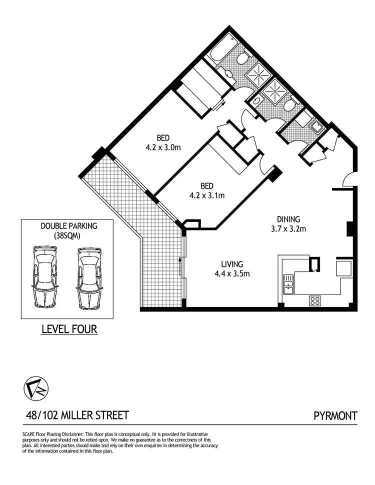 Floorplan of Homely apartment listing, 48/102 Miller Street, Pyrmont NSW 2009