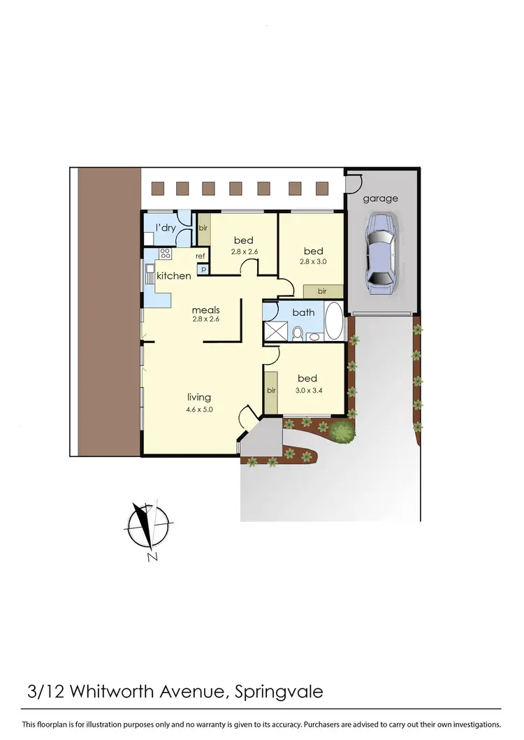 Floorplan of Homely unit listing, 3/12 Whitworth Avenue, Springvale VIC 3171