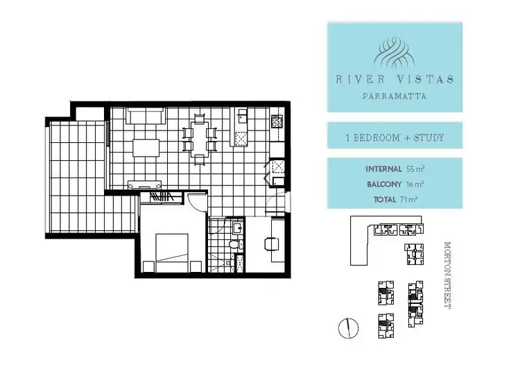 Floorplan of Homely apartment listing, 7207/1A Morton Street, Parramatta NSW 2150
