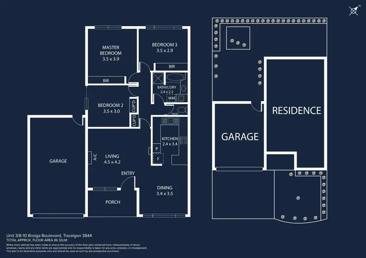 Floorplan of Homely unit listing, 3/8-10 Brolga Boulevard, Traralgon VIC 3844